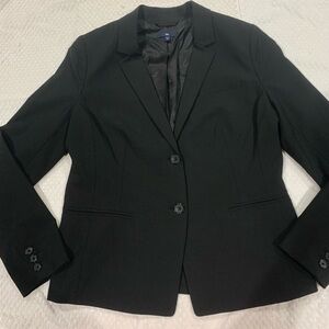 Women’s Gap Black Lined Fitted Button-Front Blazer Jacket Size 12